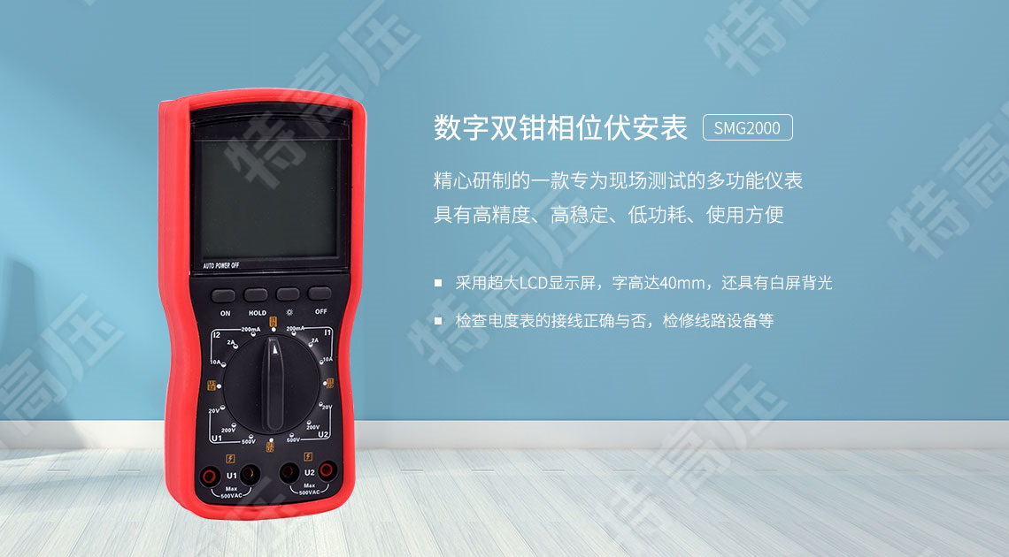 SMG2000B 數字雙鉗相位伏安表(圖1) 相位伏安表