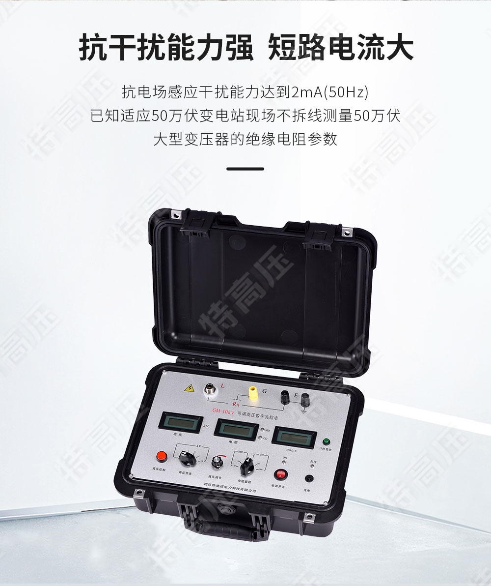 GM-10kV 可調高壓數字兆歐表(圖2) GM-10kV 可調高壓數字兆歐表(圖2)