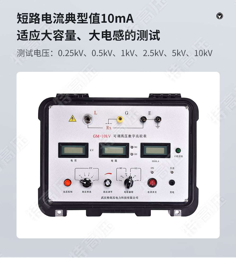 GM-10kV 可調高壓數字兆歐表(圖3) GM-10kV 可調高壓數字兆歐表(圖3)