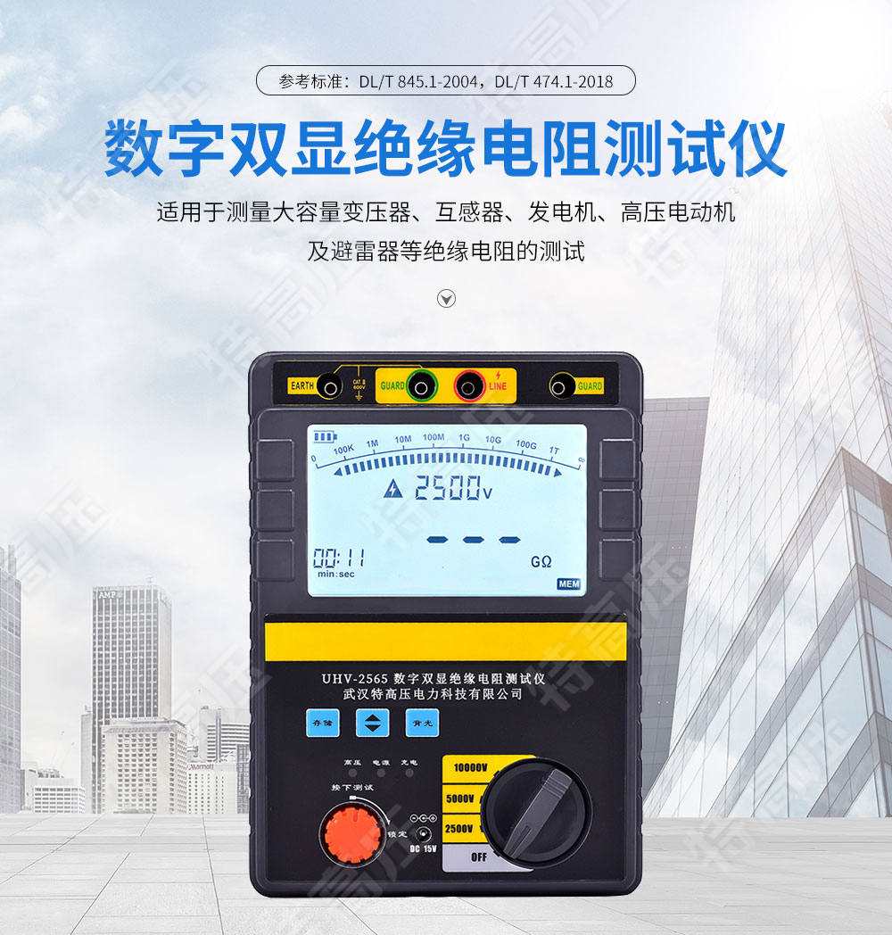 HT2565 數字雙顯絕緣電阻測試儀(圖1) 絕緣電阻檢測儀